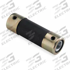DAYTON Flexible Shaft Coupling: 7° Angular Misalignment, 1/2 in Bore Dia, Steel, 3 1/2 in Overall Lg (MPN 2X499). Key specifications — attr85394: DAYTON; attr673515: Steel.