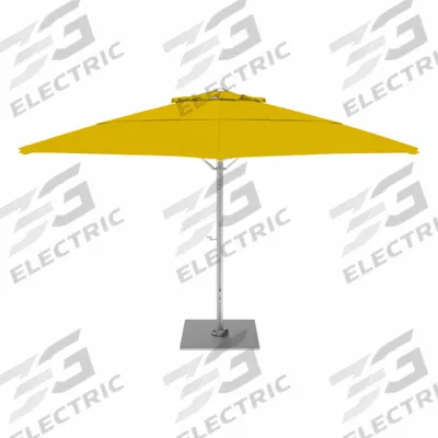 CALIFORNIA UMBRELLA Outdoor Umbrella: Yellow, Aluminum/Steel, Hand Crank - Round Umbrellas