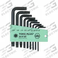 WIHA Torx and Torx Plus Key Sets: Short, 9 Pieces, Std End, Case, Black Oxide, 2 Tips, 0 Ball Ends (MPN 36199). Key specifications — attr1205450: WIHA; attr1205441: Black Oxide.