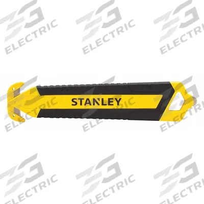 STANLEY Safety Cutter: 6 1/8 in Overall Lg, Contoured Handle, Steel, Black/Yellow - Disposable Dual-Hook Safety Cutters