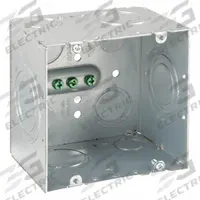RACO Electrical Box: Steel, Square, 2 Gangs, 3 1/4 in Box Dp, 4 11/16 in Box Wd, 4 11/16 in Box Ht (MPN 260). Key specifications — Brand: RACO; Bracket Style: Flush; Clamp Style: Without Clamps.