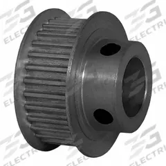 DAYTON Timing Pulley: Modified Curvilinear, Fixed, For GT Timing Belt Section, For 9 mm Belt Wd (MPN 30-3P09-6FA6). Key specifications — Brand: DAYTON; Finish: Clear Anodized; For Belt Series: Powerhouse®.