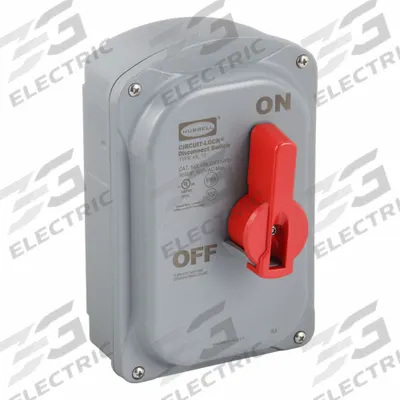HUBBELL WIRING DEVICE-KELLEMS Disconnect Switch: Non-Fusible, 30 A, Three Phase - Non-Fusible Disconnect Switches