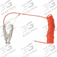 APPROVED VENDOR Coiled Grounding Wire: Hand Clamp/Terminal, 20 ft, PVC, Orange (MPN RAC-20). Key specifications — Conductor Material: Galvanized Steel; Connector Types: Terminal; Clamp Opening Span: Hand Clamp 3/4 in; Brand: APPROVED VENDOR; Terminal Screw Size: 5/16 in; Wire Length: 20 ft; Manufacturer Part Number: RAC-20.