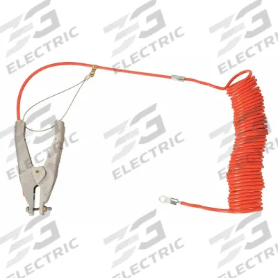 APPROVED VENDOR Coiled Grounding Wire: Hand Clamp/Terminal, 20 ft, PVC - Terminated Bonding & Grounding Wires
