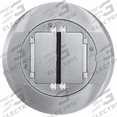 HUBBELL WIRING DEVICE-KELLEMS Floor Box Cover and Carpet Flange: Round, Silver, Aluminum - Aluminum Electrical Floor Box Covers
