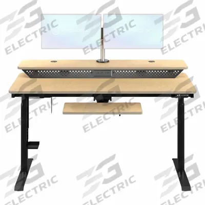 VERSADESK Electric Sit-Stand Desk: Maple, Wood, 48 in Overall Wd, 30 in Overall Dp - Electric Adjustable-Height Desks
