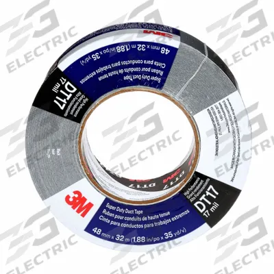 3M Duct Tape: Medium Duty, Black, 1 7/8 in Wd, 35 yd Lg, 17 mil Thick, DT - General Purpose Duct Tape
