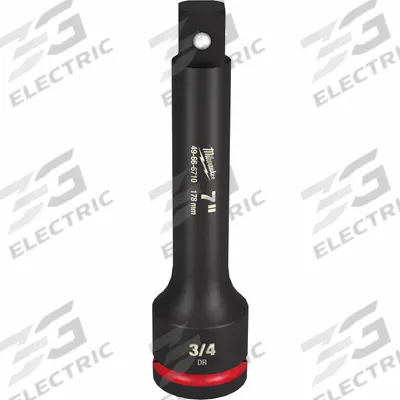 MILWAUKEE Impact Extension: 3/4 in Input Drive Size, 3/4 in Output Drive Size, 7 in Overall Lg - 3/4" Drive Impact Socket Extensions