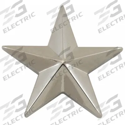 HEROS PRIDE Metal Rank Insignia: Star, 5/8 in, Silver, Metal, Clutch Pin, Rank Insignia - Metallic Insignia