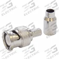 DOLPHIN COMPONENTS CORP Coaxial Connector: Male, Connector, Silver, Crimp-On (3 Piece), RG-58, 10 PK (MPN DC-MC88-1). Key specifications — attr930438: Connector; attr930422: DOLPHIN COMPONENTS CORP; attr930423: Silver; attr930429: Nickel-Plated; attr930430: Male.