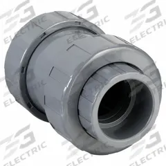 HAYWARD Check Valve: Ball, Inline Valve Body, PVC, 3 in Pipe Size, Socket x Socket, For Water Media (MPN TC1300SE). Key specifications — Ball Material: PVC; Brand: HAYWARD.