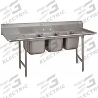 ADVANCE TABCO Scullery Sink: 3 Bowls, 42 in Overall Ht, 115 in Overall Lg, 35 in Overall Wd (MPN 9-83-60-24RL). Key specifications — Brand: ADVANCE TABCO.