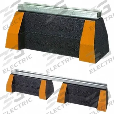 ANVIL H Block Support: Rubber Base, Galvanized Steel, 10.88 in Overall Lg - Support Blocks with Strut Channel