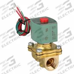REDHAT Solenoid Valve: 2-Way, Normally Closed, 3/4 in Pipe Size, 12V DC, Watertight, High Flow (MPN 8210G009LF 12/DC). Key specifications — Pipe Size: 3/4 in; Voltage: 12V DC; Brand: REDHAT; Coil Enclosure: Watertight.