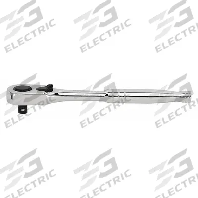 STANLEY Hand Ratchet: Pear, Reversible, 10 1/4 in Overall Lg, Chrome, 7° Min Arc Swing - Standard-Head Ratchets