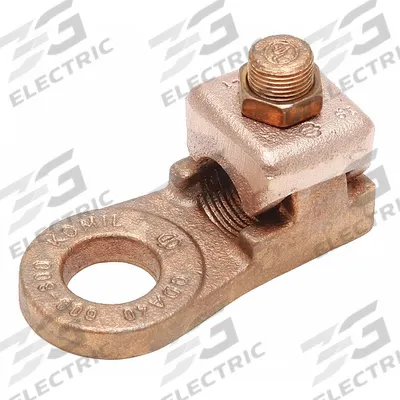 BURNDY Wire Connector: 4 AWG – 1 AWG Wire Sizes, 3/8 in Stud Size - Straight Mechanical Lugs