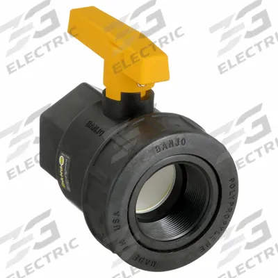 BANJO Manual Two-Way Ball Valve: 2 in, Polypropylene, Straight, FNPT x FNPT Union - Polypropylene Ball Valves