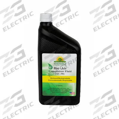 RENEWABLE LUBRICANTS Compressor Oil: 1 qt, Bottle, 30 SAE Grade, 200 Viscosity Index - Air Compressor Oils