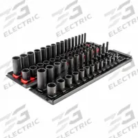 TEKTON Impact Socket Set: 1/4 in Drive Size, 58 Pieces, (29) 12-Point, (29) 12-Point, Metric/SAE (MPN SID90205). Key specifications — attr1204251: TEKTON; attr1215453: 1/4 in; attr1215454: 4 mm to 17 mm; attr1224229: Friction.