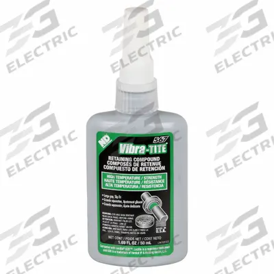 VIBRA-TITE Retaining Compound: 567, 1.7 fl oz, Bottle, Green - High-Temperature Retaining Compounds