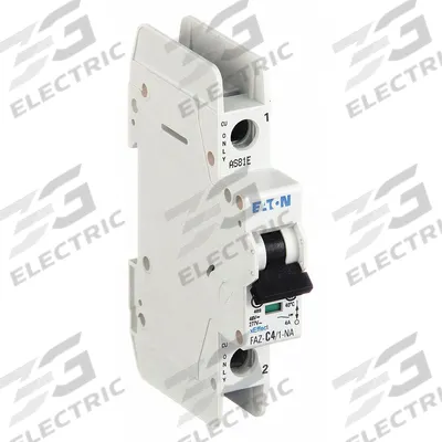 EATON Miniature Circuit Breaker: 4 A Amps, 48V DC, 10kA at 277/480V AC, Screw Clamp - C-Curve, 1-Pole UL489 DIN Rail-Mount Miniature Circuit Breakers