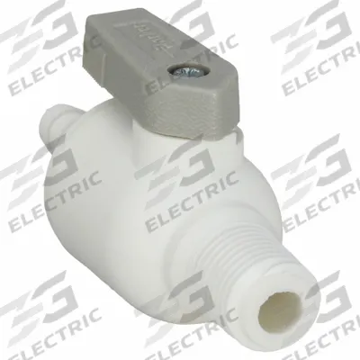 Parker Manual Two-Way Ball Valve: 1/4 in, Polypropylene, Straight, Barb x MNPT - Polypropylene Ball Valves