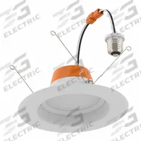 LED Downlight: 5 in_6 in Dia, 750 lm_1,050 lm_1,300 lm, 2700K/3000K/3500K/4000K/5000K, 14 W, 120V AC (MPN LEDRT561AS1300ST9SC3SM 4/CS 1/SKU). Key specifications — attr1262125: White; attr1262104: SYLVANIA; attr1262107: Yes; attr1262116: 75W INC; attr1262128: 4000K; attr1262094: 120V AC.