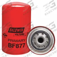 BALDWIN FILTERS Fuel Filter: Spin-On, 4 1/4 in Outside Dia, 13/16"-18 Thread Size, Cellulose, BF877. Key specifications — attr1137520: BF877; attr434022: BALDWIN FILTERS; attr427730: Cellulose; attr427731: Integral Post Seal; attr1017112: Buses; attr1017113: Mack.