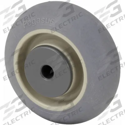 APPROVED VENDOR Caster Wheel: 4 in Wheel Dia., 1 1/4 in Wheel Wd, Rubber, 325 lb Load Rating - Nonmarking Rubber Tread on Plastic Core Wheels