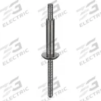 Blind Rivet,1 in L,0.25 in dia,PK25: Inch, 1 in Overall Lg, 1 1/16 in Body Lg, Open End, Dome, 25 PK (MPN HKLP-R8-14-PKT). Key specifications — Brand: HUCKLOK.