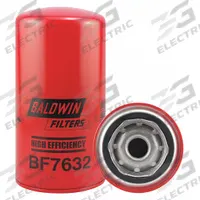 BALDWIN FILTERS Fuel Filter: Spin-On, 3 11/16 in Outside Dia, 7/8"-14 Thread Size, Cellulose, BF7632. Key specifications — attr1137520: BF7632; attr434022: BALDWIN FILTERS; attr427730: Cellulose; attr427731: G381-A Integral Gasket; attr1017112: Buses; attr1017113: Caterpillar.
