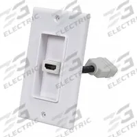 MONOPRICE Audio/Video Wall Plate: 1 Gang, 1 Port, With HDMI, White (MPN 7330). Key specifications — Brand: MONOPRICE; Material: Plastic; Color: White; Compatible Connector Type: HDMI; Outlet Orientation: Vertical; Module Style: Flat.