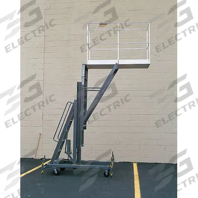 BALLYMORE Mobile Personnel Lift: Manual, Push-Around, 14 ft Elevated Platform Ht - Push-Around Vertical Lifts