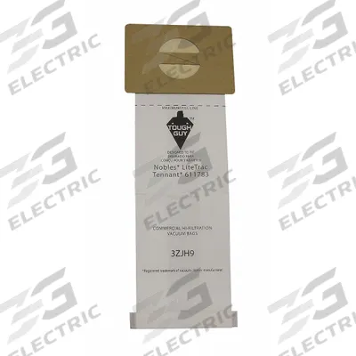 APPROVED VENDOR Vacuum Bag: Nobles/Tennant, V-DHU-14/36, Dry, Paper, 2-Ply, Std - Upright Vacuum Bags