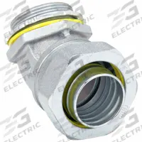 Liquid-Tight Conduit Fitting: Steel/Iron, 1 1/2 in Trade Size, Insulated, 45° Elbow (MPN 3446). Key specifications — Insulated: No; Trade Size: 1-1/2 in; Box Connection: 1-1/2 in MNPT; Material: Iron; Steel; Color: Gray; For Use With: Flexible Liquid Tight Metallic Conduit; Flexible Liquid Tight Non-Metallic Type B Conduit.