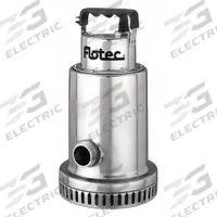 FLOTEC Plug-In Utility Pump: 1/2 hp, 0 in Max. Dia. Solids, Continuous Duty, 115V AC, MNPT, Female (MPN FP0S4100X). Key specifications — Shaft Seal Material: Ceramic; Impeller Material: Stainless Steel; Includes: 1-1/4 inch and 1 inch Garden Hose Adapter Fitting; Rated Voltage: 115V AC; Volute Material: Stainless Steel; Brand: FLOTEC.
