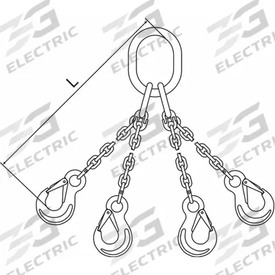 PEWAG Chain Sling: 5/8 in Chain Trade Size, 63 Chain Grade, Stainless Steel, Fixed - Corrosion-Resistant Grade-63 Four-Leg Chain Slings