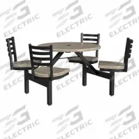 PALMER HAMILTON Picnic Table: Fiberglass, Durable Fiberglass Finish, Brown, 34 in Overall Ht (MPN PH-4S36RD-CAPBCAP). Key specifications — Brand: PALMER HAMILTON; Tabletop Color: Brown; Manufacturer Part Number: PH-4S36RD-CAPBCAP; Standards: GREENGUARD® GOLD Certified; Product Type: Picnic Table; Frame Material: Steel.