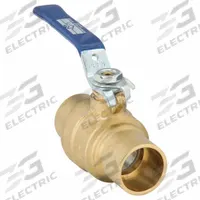 MILWAUKEE VALVE Manual Two-Way Ball Valve: 1 in, Brass, Straight, Sweat x Sweat, Full Port Ball Port (MPN 1" BA-485BMS). Key specifications — Brand: MILWAUKEE VALVE; Handle: Memory Stop Lever.