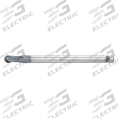 OSG Ball End Mill: Carbide, WXL Coated, 2 Flute, 0.1 mm Mill Dia, 0.2 mm LOC - Carbide Ball End Mills for Hardened Materials