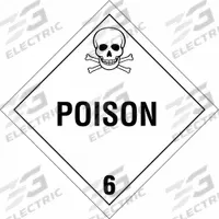 BRADY DOT Container Placard: Poison 6, 10 3/4 in x 10 3/4 in, 10 3/4 in Label Ht, 10 3/4 in Label Wd (MPN 60426). Key specifications — Brand: BRADY; Message: Poison 6.