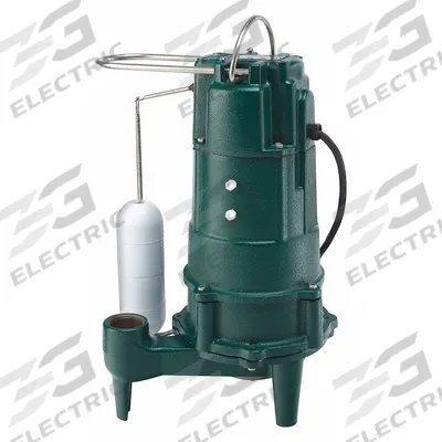 ZOELLER Grinder Pump: Vertical, Single Phase, 1 hp, 115V AC, 42 gpm @ 10' of Head - General Purpose Sewage Grinder Pumps