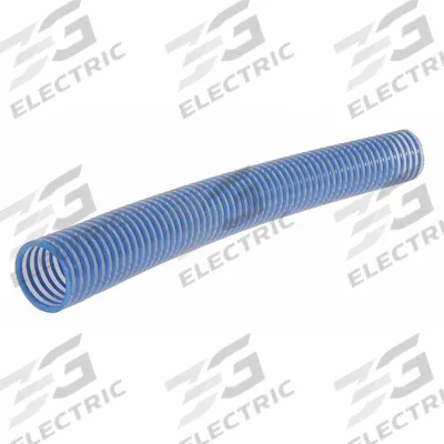 KURIYAMA Water Suction Hose: 1 1/2 in Hose Inside Dia., 90 psi, Blue/Clear - PVC Bulk Water Suction & Discharge Hoses with PVC Helix Reinforcement