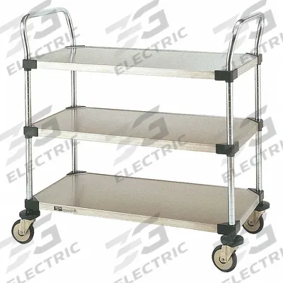 METRO Utility Cart: 375 lb, 24 in L x 18 in W Shelf, 26 in L x 18 in W x 38 in H Overall Dim - NSF-Compliant Utility Carts
