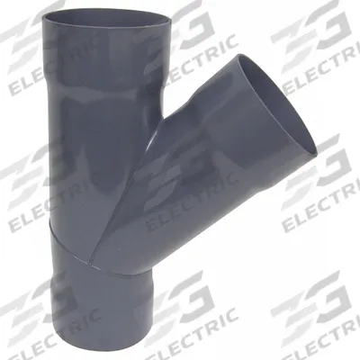 PLASTIC SUPPLY 6"dia 21.4"L 45° PVC Wye Branch: PVC, For 6 in Duct Dia, 21 3/8 in Overall Lg - Branches