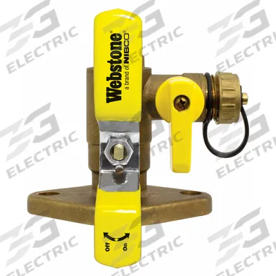 WEBSTONE Flanged Ball Valve w/Drain: 2 in, Brass, 600 psi Max. Op Pressure - Circulator Pump Installation Kits