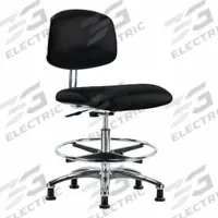 ESD/Cleanroom Task Chair: Vinyl, Armless, Ht Range 21 1/2 in to 29 in, 18 1/2 in Seat Wd, 0 Casters (MPN BR-ECR-VMBCH-CR-CF-EG-ESDBLK). Key specifications — Foot Support: Yes; Base Material: Aluminum; Brand: APPROVED VENDOR; Product Type: Cleanroom Task Chair; Cleanroom Class: ISO 4; ESD-Safe: ESD-Safe.