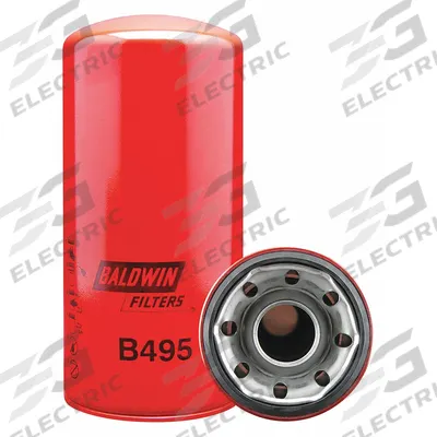 BALDWIN FILTERS Oil Filter: B495, LF3620, 1 5/8"-12 Thread Size, 9 15/16 in Overall Ht - Spin-On Oil Filters