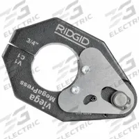 RIDGID Press Tool Jaw: 1 in Pipe, Stainless Steel, For Viega MegaPress, Std Tool Types (MPN 66133). Key specifications — attr518773: Rings; attr518762: Stainless Steel; attr518771: Stainless Steel; attr518761: Viega MegaPress; attr518760: RIDGID.